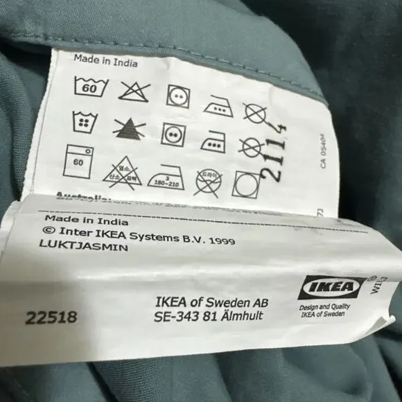 Ikea LUKTJASMIN King Duvet cover and pillow Shams Teal $ 1,600 New - EUC steal - Picture 2 of 10